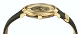 Buy Shop Versace V-Circle Manifesto Gold Dial Black Leather Strap Watch for Men - VBQ030017 USA Online