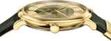Buy Shop Versace V-Circle Manifesto Gold Dial Black Leather Strap Watch for Men - VBQ030017 USA Online