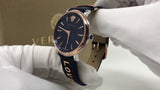 Buy Shop Versace V-Circle Quartz Black Dial Brown Leather Strap Watch for Men - VEBQ01619 USA Online