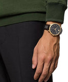 Buy Shop Versace V-Circle Quartz Black Dial Brown Leather Strap Watch for Men - VEBQ01619 USA Online