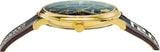 Buy Shop Versace V-Circle Quartz Black Dial Brown Leather Strap Watch for Men - VEBQ01619 USA Online