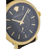 Buy Shop Versace V-Circle Quartz Black Dial Brown Leather Strap Watch for Men - VEBQ01619 USA Online