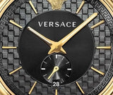 Buy Shop Versace V-Circle Quartz Black Dial Brown Leather Strap Watch for Men - VEBQ01619 USA Online