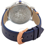 Buy Shop Versace V Circle Quartz Blue Dial Blue Leather Strap Watch For Women - VBP09017 USA Online