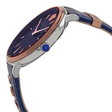 Buy Shop Versace V Circle Quartz Blue Dial Blue Leather Strap Watch For Women - VBP09017 USA Online