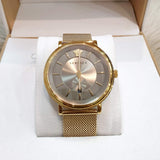 Buy Shop Versace V Circle Quartz Gold Dial Gold Mesh Bracelet Watch For Men - VBQ070017 USA Online