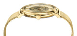 Buy Shop Versace V Circle Quartz Gold Dial Gold Mesh Bracelet Watch For Men - VBQ070017 USA Online