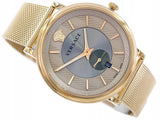 Buy Shop Versace V Circle Quartz Gold Dial Gold Mesh Bracelet Watch For Men - VBQ070017 USA Online