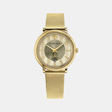 Buy Shop Versace V Circle Quartz Gold Dial Gold Mesh Bracelet Watch For Men - VBQ070017 USA Online