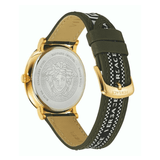 Buy Shop Versace V-Circle Quartz Green Dial Green Leather Strap Watch for Men - VEBQ01519 USA Online