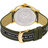 Buy Shop Versace V-Circle Quartz Green Dial Green Leather Strap Watch for Men - VEBQ01519 USA Online
