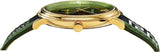 Buy Shop Versace V-Circle Quartz Green Dial Green Leather Strap Watch for Men - VEBQ01519 USA Online