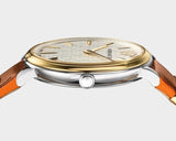 Buy Shop Versace V-Circle Quartz Mother of Pearl Dial Brown Leather Strap Watch for Women - VBP03017 USA Online