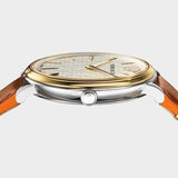 Buy Shop Versace V Circle Quartz Silver Dial Brown Leather Strap Watch For Women - VBP04017 USA Online