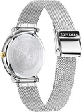 Buy Shop Versace V-Circle Quartz Silver Dial Silver Mesh Strap Watch for Women - VBP050017 USA Online
