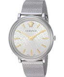 Buy Shop Versace V-Circle Quartz Silver Dial Silver Mesh Strap Watch for Women - VBP050017 USA Online