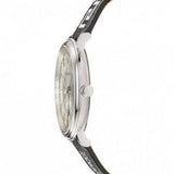 Buy Shop Versace V-Circle Silver Dial Black Leather Strap Watch for Men - VEBQ01219 USA Online