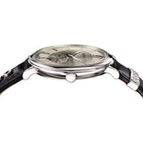 Buy Shop Versace V-Circle Silver Dial Black Leather Strap Watch for Men - VEBQ01219 USA Online