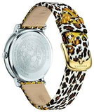 Buy Shop Versace V-Circle Silver Dial Cheetah Print Brown Leather Strap Watch for Women - VBP12017 USA Online