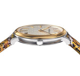 Buy Shop Versace V-Circle Silver Dial Cheetah Print Brown Leather Strap Watch for Women - VBP12017 USA Online