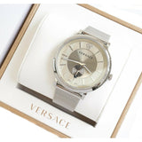 Buy Shop Versace V-Circle Silver Dial Silver Mesh Bracelet Watch for Men - VBQ060017 USA Online