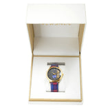 Buy Shop Versace V-Circle The Clans Edition Black Dial Red & Blue Leather Strap Watch for Women - VEBQ00218 USA Online