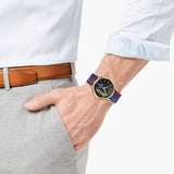 Buy Shop Versace V-Circle The Clans Edition Black Dial Red & Blue Leather Strap Watch for Women - VEBQ00218 USA Online