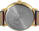 Buy Shop Versace V-Circle The Clans Edition Black Dial Red & Blue Leather Strap Watch for Women - VEBQ00218 USA Online
