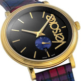 Buy Shop Versace V-Circle The Clans Edition Black Dial Red & Blue Leather Strap Watch for Women - VEBQ00218 USA Online