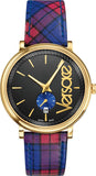 Buy Shop Versace V-Circle The Clans Edition Black Dial Red & Blue Leather Strap Watch for Women - VEBQ00218 USA Online