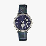 Buy Shop Versace V-Circle The Clans Edition Blue Dial Blue & Green Leather Strap Watch for Women - VEBQ00118 USA Online