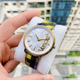 Buy Shop Versace V-Circle The Clans Edition Silver Dial Multicolor Leather Strap Watch for Women - VE8100118 USA Online