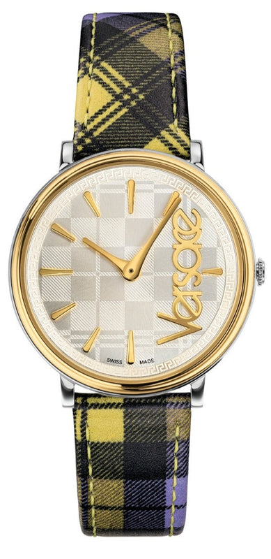 Buy Shop Versace V-Circle The Clans Edition Silver Dial Multicolor Leather Strap Watch for Women - VE8100118 USA Online