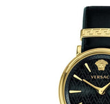 Buy Shop Versace V Circulus Quartz Black Dial Black Leather Strap Watch for Women - VBP12017 USA Online
