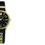 Buy Shop Versace V Circulus Quartz Black Dial Black Leather Strap Watch for Women - VBP12017 USA Online