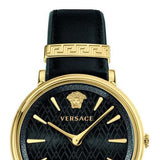 Buy Shop Versace V Circulus Quartz Black Dial Black Leather Strap Watch for Women - VBP12017 USA Online