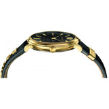 Buy Shop Versace V Circulus Quartz Black Dial Black Leather Strap Watch for Women - VBP12017 USA Online