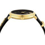 Buy Shop Versace V Circulus Quartz Black Dial Black Leather Strap Watch for Women - VBP12017 USA Online
