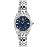 Buy Shop Versace V-Code Analog Blue Dial Silver Steel Strap Watch for Women - VE8I00324 USA Online