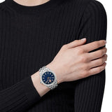 Buy Shop Versace V-Code Analog Blue Dial Silver Steel Strap Watch for Women - VE8I00324 USA Online