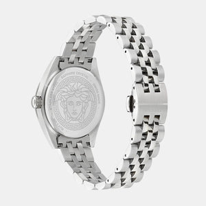 Buy Shop Versace V-Code Analog Blue Dial Silver Steel Strap Watch for Women - VE8I00324 USA Online