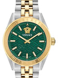 Buy Shop Versace V-Code Analog Green Dial Two Tone Steel Strap Watch for Women - VE8I00424 USA Online