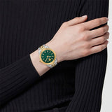Buy Shop Versace V-Code Analog Green Dial Two Tone Steel Strap Watch for Women - VE8I00424 USA Online