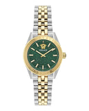 Buy Shop Versace V-Code Analog Green Dial Two Tone Steel Strap Watch for Women - VE8I00424 USA Online