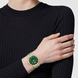 Buy Shop Versace V-Code Analog Green Dial Two Tone Steel Strap Watch for Women - VE8I00424 USA Online