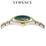 Buy Shop Versace V-Code Analog Green Dial Two Tone Steel Strap Watch for Women - VE8I00424 USA Online