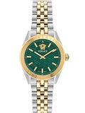Buy Shop Versace V-Code Analog Green Dial Two Tone Steel Strap Watch for Women - VE8I00424 USA Online