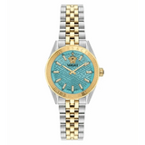 Buy Shop Versace V-Code Analog Turquoise Dial Two Tone Steel Strap Watch for Women - VE8I00524 USA Online