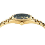 Buy Shop Versace V-Code Quartz Black Dial Gold Steel Strap Watch for Women - VE8I00724 USA Online