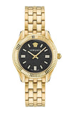 Buy Shop Versace V-Code Quartz Black Dial Gold Steel Strap Watch for Women - VE8I00724 USA Online